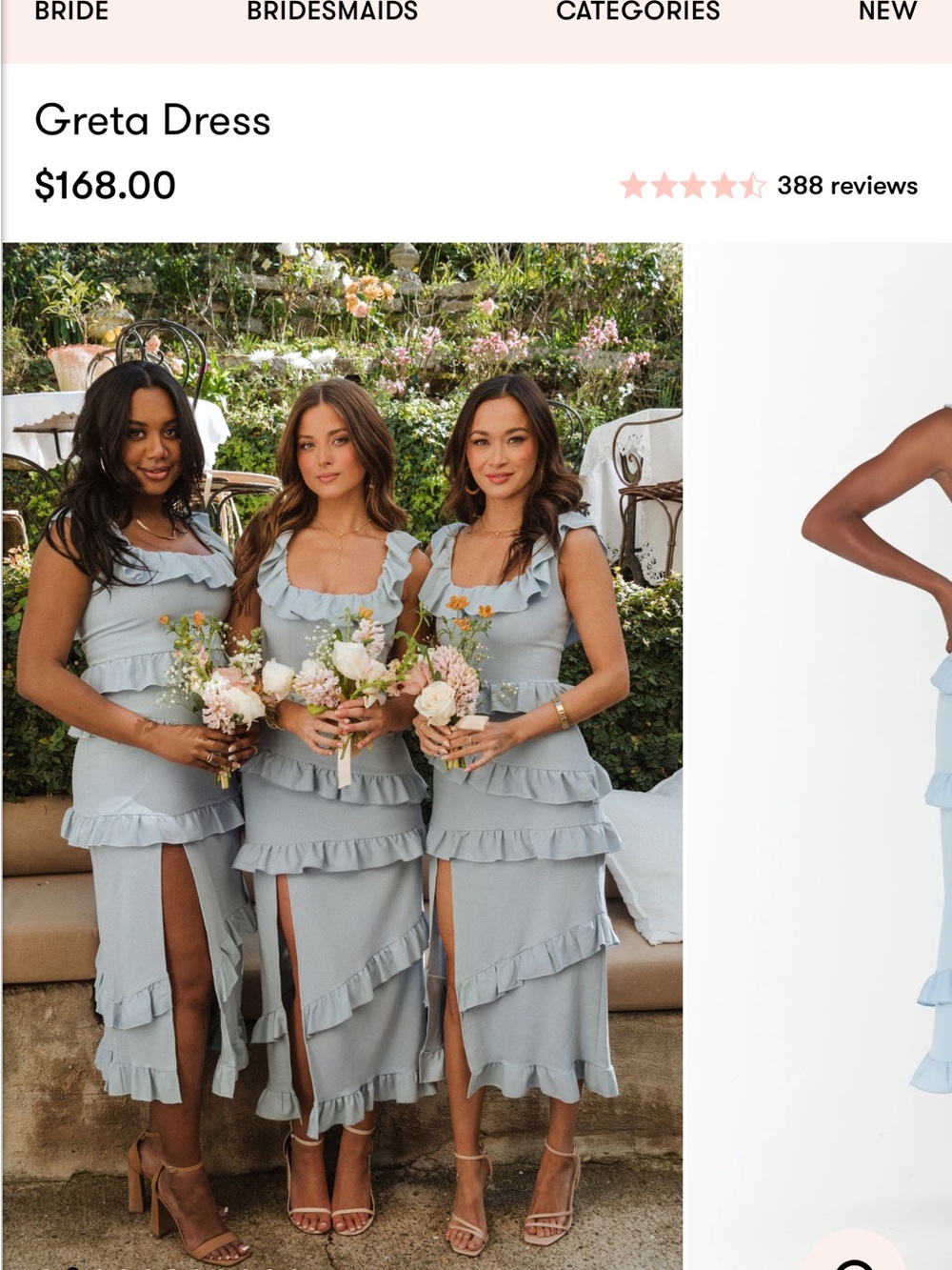 Show Me Your MuMu Greta Dress in Light Blue Ruffle Midi